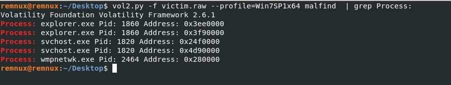Malfind Results